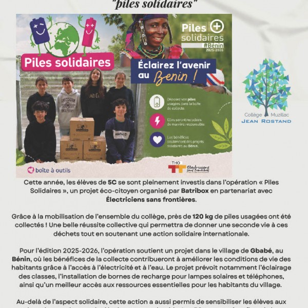 Collecter aujourd'hui pour construire demain